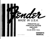 Fender Princeton Owner Manual