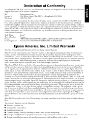 Epson PowerLite W39 Notices and Warranty