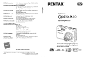 Pentax A40 Operation Manual