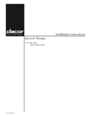 Dacor ERD60 Installation Instruction - Epicure Range