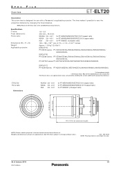 Panasonic PT-MZ670 ET-ELT20 Spec File