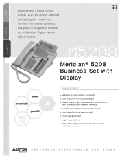 Aastra M5208 Meridian 5208 Datasheet