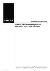 Dacor DHW421 Installation Instructions