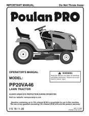Poulan PP20VA46 Owner Manual