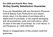 Panasonic ES-RT97-S 30-Day Money Back Guarantee