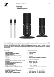 Sennheiser Profile USB Microphone Spec Sheet - PROFILE USB-C Microphone