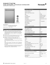 Thermador DWHD770CFM Product Spec Sheet