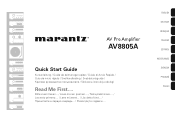 Marantz AV8805A AV8805 Quick Start Guide