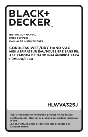 Black & Decker HLWVA325J21 Instruction Manual