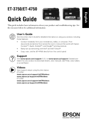 Epson ET-3750 Quick Guide and Warranty