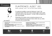 Plantronics Audio 355 Product Sheet