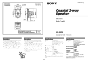 Sony XS-4624 Primary User Manual