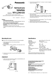 Panasonic WVLZA612S WVLZA612S User Guide