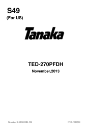 Tanaka TED-270PFDH Parts List