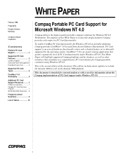 Compaq LTE 5000 Compaq Portable PC Card Support for Microsoft Windows NT 4.0
