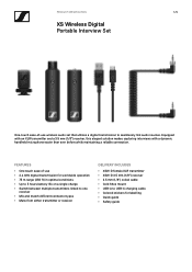 Sennheiser XSW-D PORTABLE INTERVIEW SET Product Specification XS Wireless Digital Portable Interview Set