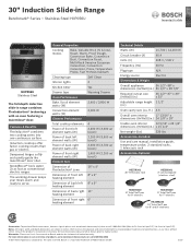 Bosch HIIP056U Product Spec Sheet