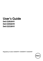 Dell E2016HV Users Guide