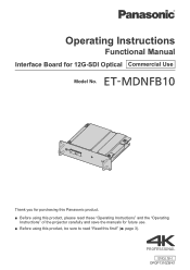 Panasonic PT-RQ50K ET-MDNFB10 Operating Instructions