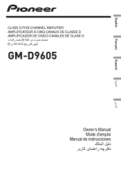 Pioneer GM-D9605 Owner's Manual