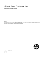 HP 22kVA HP Basic Power Distribution Unit Installation Guide