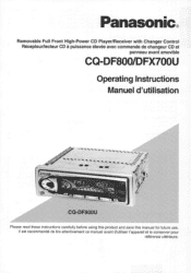 Panasonic CQDFX700U CQDF800U User Guide