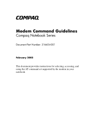 Compaq Presario X1000 Compaq Notebook Series - Modem Command Guidelines