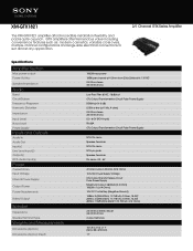 Sony XM-GTX1821 Marketing Specifications