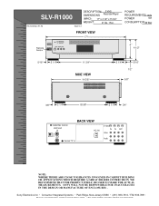 Sony SLV-R1000 Dimensions Diagram