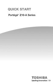 Toshiba Portege Z10t PT141A-059025 Quick Start Guide for Portege Z10t-A Series