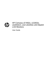 Compaq LE2202x LE1902x LE2002x LE2002xm and LE2202x LED Backlit LCD Monitors User Guide