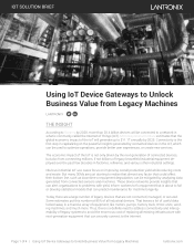 Lantronix SGX 5150 IoT Device Gateway Using IoT Device Gateways to Unlock Business Value from Legacy Machines