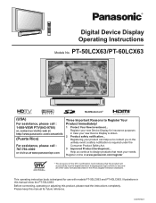 Panasonic PT50LCX63 Multi-media Display