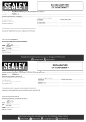 Sealey MBC420 Declaration of Conformity