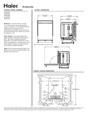 Haier DWL3525DCWW Dishwasher Dimensions Guide