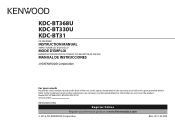 Kenwood KDC-BT31 Instruction manual