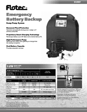Pentair Pentair Flotec FPDC20 Emergency Battery Backup Sump Pump Flotec Emergency Battery Backup Sell Sheet