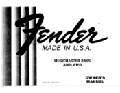 Fender Musicmaster Bass Amplifier Owner Manual