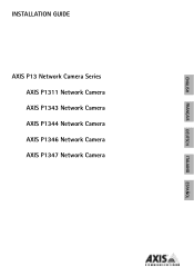 Axis Communications P1344 P13 Series - Installation Guide