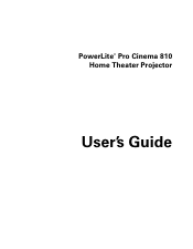 Epson PowerLite Pro Cinema 810 User's Guide