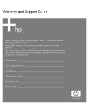 HP A1350n Warranty and Support Guide