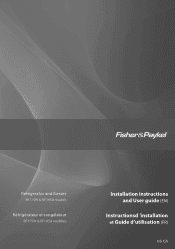 Fisher and Paykel RF175WCRUX1 Active Smart RF175 & RF195 User Guide & Installation Instructions (English, French)