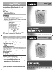 Holmes HFH111T Instruction Manual