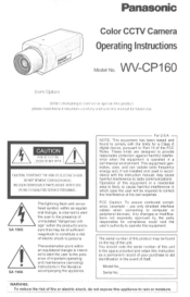 Panasonic WVCP160 WVCP160 User Guide