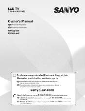 Sanyo FW43C46F Owners Manual