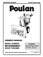 Poulan 96194000601 User Manual