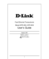 D-Link DFE-854 User Guide