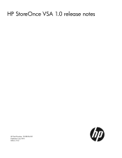 HP StoreOnce D2D2504i HP StoreOnce VSA 1.0 release notes