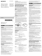 Sony SRS-XB01 Reference Guide
