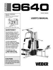 Weider Pro 9640 User Manual